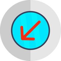 Down Left Arrow Flat Scale Icon Design vector