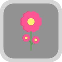 Flower Flat round corner Icon Design vector