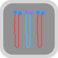 Bobby Pin Flat round corner Icon Design vector