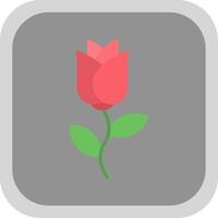 Rosa plano redondo esquina icono diseño vector