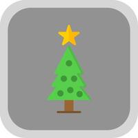 Navidad árbol plano redondo esquina icono diseño vector