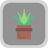 Aloe Vera Flat round corner Icon Design vector