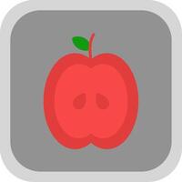 manzana plano redondo esquina icono diseño vector