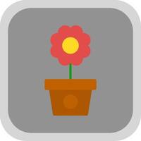 Flower Pot Flat round corner Icon Design vector