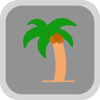 palma árbol plano redondo esquina icono diseño vector