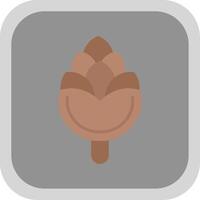 Pine Cone Flat round corner Icon Design vector