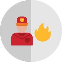 Firefighter Flat Scale Icon Design vector