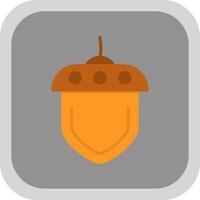 Acorn Flat round corner Icon Design vector