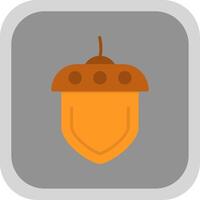 Acorn Flat round corner Icon Design vector