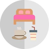 cama y desayuno plano escala icono diseño vector