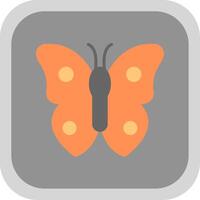 Butterfly Flat round corner Icon Design vector