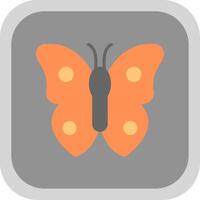 mariposa plano redondo esquina icono diseño vector