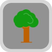 árbol plano redondo esquina icono diseño vector