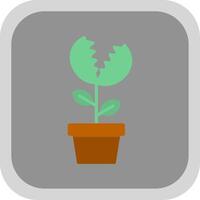 Venus Flytrap Flat round corner Icon Design vector