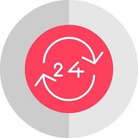 24 Hour Clock Flat Scale Icon Design vector