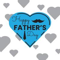 Happy fathers day greeting and set of hearts vector