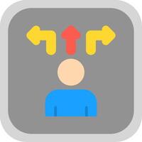 Decision Making Flat round corner Icon Design vector