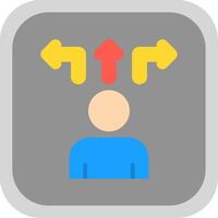 Decision Making Flat round corner Icon Design vector