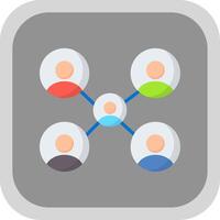 Networking Flat round corner Icon Design vector