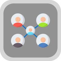 Networking Flat round corner Icon Design vector