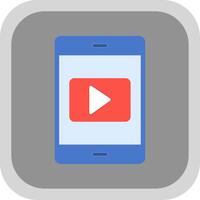 Mobile Flat round corner Icon Design vector