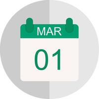 March Flat Scale Icon Design vector