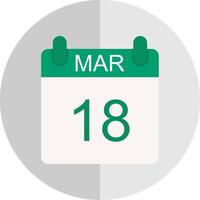 March Flat Scale Icon Design vector