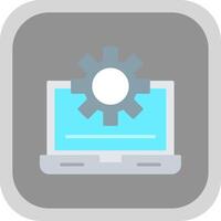 Laptop Flat round corner Icon Design vector