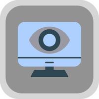 Computer Flat round corner Icon Design vector