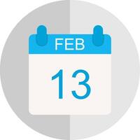 February Flat Scale Icon Design vector