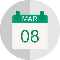 March Flat Scale Icon Design vector