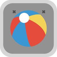 Beach Ball Flat round corner Icon Design vector