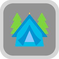 Tent Flat round corner Icon Design vector