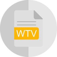 wtv archivo formato plano escala icono diseño vector