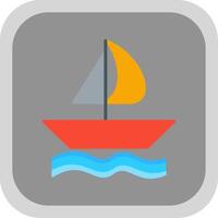 Sailing Flat round corner Icon Design vector