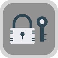 Lock Flat round corner Icon Design vector