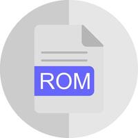 ROM archivo formato plano escala icono diseño vector