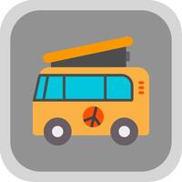 Camper Van Flat round corner Icon Design vector