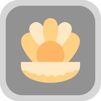 Oyster Flat round corner Icon Design vector