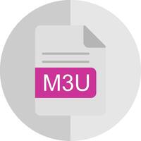 m3u archivo formato plano escala icono diseño vector