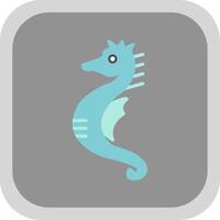 Seahorse Flat round corner Icon Design vector