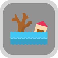 Flood Flat round corner Icon Design vector