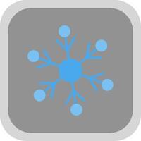 copos de nieve plano redondo esquina icono diseño vector