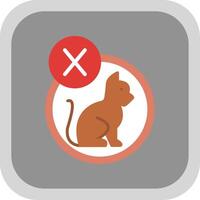 No Pets Allowed Flat round corner Icon Design vector