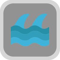 Wave Flat round corner Icon Design vector