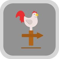 Chicken Flat round corner Icon Design vector