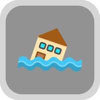 Flood Flat round corner Icon Design vector