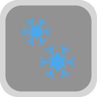 copos de nieve plano redondo esquina icono diseño vector