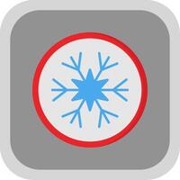 Snowflake Flat round corner Icon Design vector