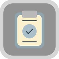 Tick Flat round corner Icon Design vector